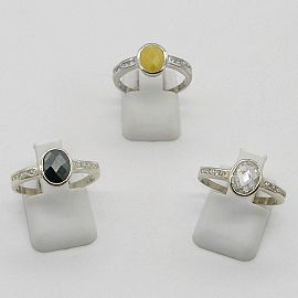 ANILLO PIEDRAS CENTRO OVAL 3018 /PLATA 